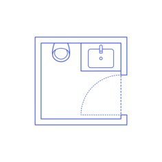 Layouts Bathrooms Half Urinal 1 Wall Clean Outline Svg Vector, Free Vectors File